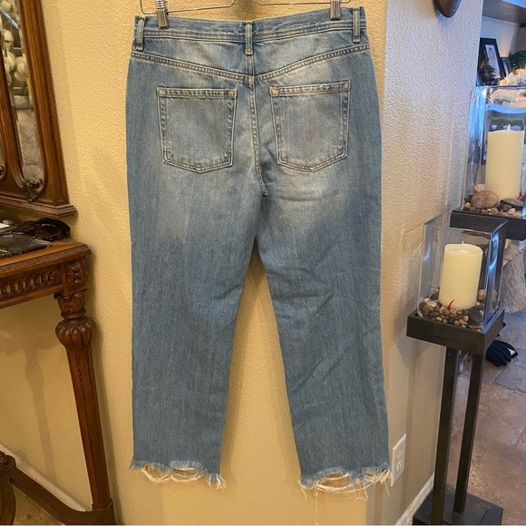 Free People WE THE FREE Women Blue Maggie Ripped Raw Frayed Hem Jeans Size 27 - Picture 4 of 8